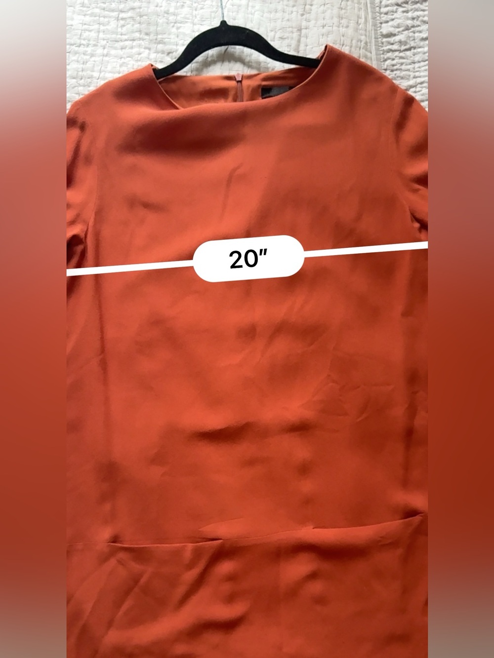 The Row Essentials Marina Shift Dress front patch pockets dress orange 6 - Picture 5 of 10